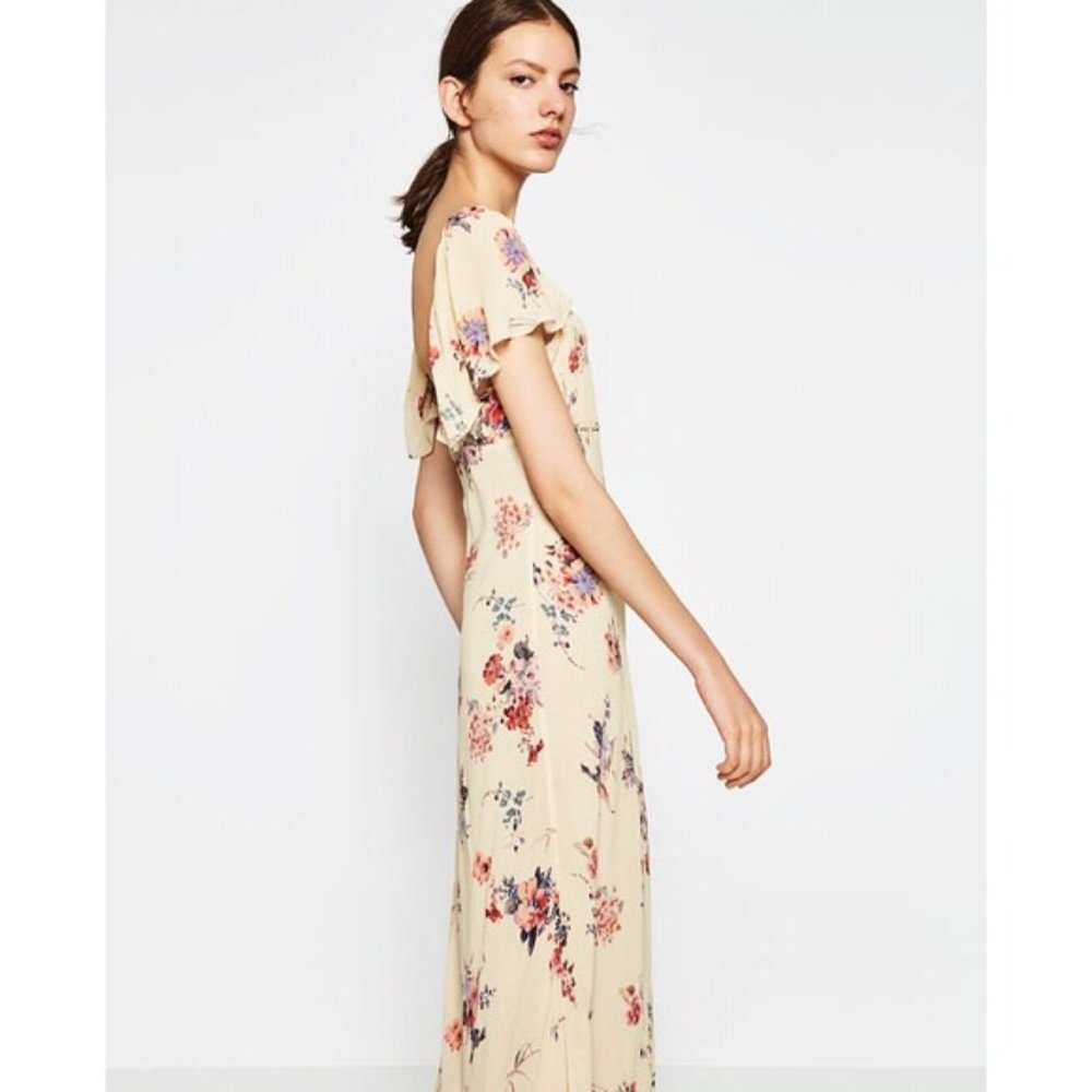 ZARA - Floral Flounce Mid/Maxi Studio Femme Dress NWOT S
